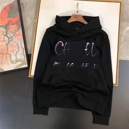 Designer Luxury Chaopai Classic Fashionable Versatile Casual Autumn/winter Matching Black/white 2-color European Minimalist Letter Printed Hoodie for Couples