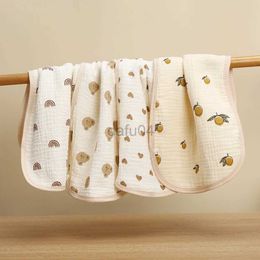 Bibs Burp Cloths Baby face towel long uncle cloth rainbow cartoon print soft newborn kindergarten handkerchief baby drip bib wash cloth d240513