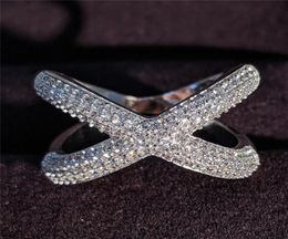 US Size 510 Wedding Rings Handmade Luxury Jewellery 925 Sterling Silver Pave White Sapphire CZ Diamond Gemstones Party Eternity Wom7174979