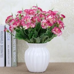 Decorative Flowers NuoNuoWell 10Heads 14'' Artificial Silk Carnations Flower Bridal Party Wedding Decor Mother's Day Gift 5Pcs-Pack