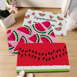 Carpets Fruit Watermelon Printed Flannel Floor Mat Bathroom Decor Carpet Non-Slip For Living Room Kitchen Welcome Doormat