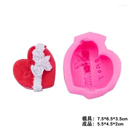 Baking Moulds DIY Handmade Chocolate Mold Silicone 3d High Temperature Resistant Large Heart-Shaped Rose Mould Accessories 19-52