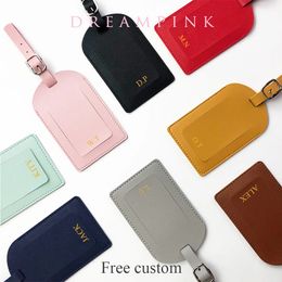 Personalize Initials Luggage Tag Custom Letters Men Women Suitcase Name PU Airplane Labels Engrave Travel Accessories 240511