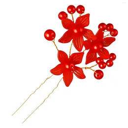 Hair Clips Women U Shaped Flower Hairpin Floral Headdress With Luxurious Pearls For DIY Accessory Styling