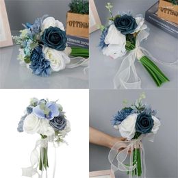 Decorative Flowers Amazing Bridal Holding Flower Exquisites Bouquets Ribbobns Suitable For Wedding Ceremonies & Anniversaries