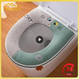 Toilet Seat Covers Plush Mat Clean Thicken Keep Warm Comes With Carrying Handle. Comfortable Not Easy To Shed Winter Any Wash