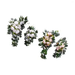 Decorative Flowers Artificial Wedding Arch Set Silk Peony Flower Swag Multipurpose For Ceremony And Reception Backdrop Decoration Garlands