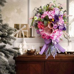 Decorative Flowers Hydrangea Decoration Garland Holiday Home Door All Year Wreaths For Front Battery Operated Christmas