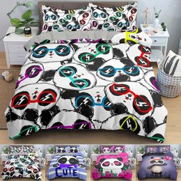 Bedding Sets Cartoon 3D Printing Panda Children Boy/kids Set Duvet Cover Bed Pillowcase Linens Bedclothes