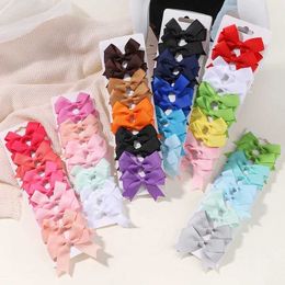 Hair Accessories 10 pieces/set of ribbons bows hair clips handmade bucket headscarves newborns children babies girls accessories gift wholesale d240513