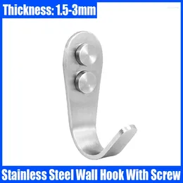 Hooks 2PCS Stainless Steel Wall Hook Storage Coat Hat Hanger Robe Towel For Bathroom Kitchen