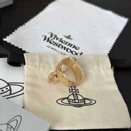 Designer High Edition Westwoods Saturn Pin Ring Personality Punk Big Letter Paper Clip Couple Female Nail