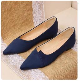 Casual Shoes Women Flats Elegant Style Pointed Toe Lady Flat Heel Slip On Loafers Plus Size #31-48 Black Apricot Four Seasons Ne