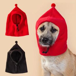 Dog Apparel Autumn Winter Warm Fleece Pet Hat Drawstring Adjustable Ears Covers For Small Dogs Headgear Party Cosplay Cap Gift