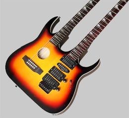 factpry Double Neck Semi-Hollow body Electric Guitar with Scalloped Neck, 6+12 Strings,Rosewood Fingerboard,can be Customised