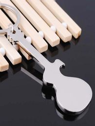 Creativity Metal Electric Guitar Beer Bottle Opener Fashion Accessories Silver Metal Electric Guitar Bottle Opener Keychains1157642