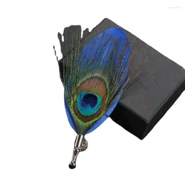 Brooches Korean High-end Classic Peacock Feather Brooch Scarf Buckle Lapel Pins & Jewellery Bridge Suit Wedding Men Accessories