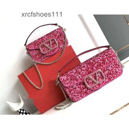 Style Womens Valentteno Top Fashion Vo Bags S High Buckle Crystal Quality Layer Small Crossbody Designer Diamond Purse 2024 Cowhide Bag 81ET