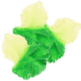 Decorative Flowers 3 Pcs Vegetables Simulation Food Models Fake Heart-shaped Realistic Artificial Leaf Green Lettuce