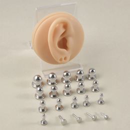 19 pieces of 1mm to 10mm mirror cylindrical earplugs steel ear gauge expander stretched ear cone perforated Jewellery 240430