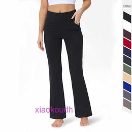 AAA Designer LUL comodo pantaloni da yoga sportivo femminile slim fit tube dritta da lavoro da lavoro a tubo microinvestiti casual