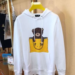 Designer Luxury FEN Classic Fashionable Versatile Casual Comfortable Full Print Teddy Bear Terry Thin Hooded Pullover Loose Pocket Sweater Hoodie Coat