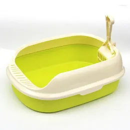 Cat Carriers Brand And High Quality Pet Litter Box Small Semi-enclosed Toilet Anti-splashing Shovel