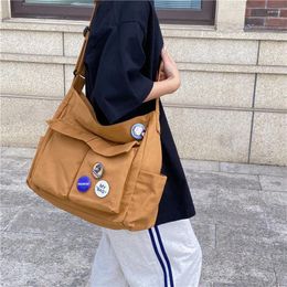 Evening Bags Canvas Shoulder Crossbody For Women 2024 Large Korean Satchel Female Student Handbags Cloth Ladies Messenger Big Book Bag