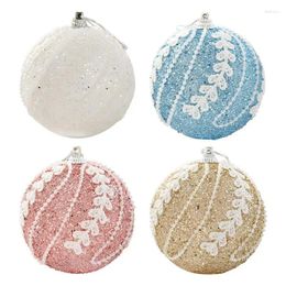 Party Decoration Christmas Tree Ball Ornaments Shatterproof Hanging Sequins Glitter 8cm Colorful Decorations Cute Balls