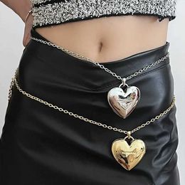 Waist Chain Belts Metal love pearl belt with leather and pants Versatile sexy body chain waist female 2024 designer Jewellery gift Q240511