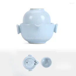 Teaware Sets Ceramic Portable Travel Tea Set Include 1 Pot Cup Beautiful And Easy Teapot Kettle Teaset Fast Passenger Gaiwan