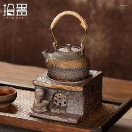 Teaware Sets Original Coarse Pottery Warm Tea Stove For Cooking Heater Small Candle Alcohol Lamp Heating Base Japanese Style Ba