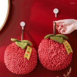 Towel Red Wipe Handball Chenille Absorbent Hands Fast-Drying Soft Hangable Ball For Bathroom Kitchen