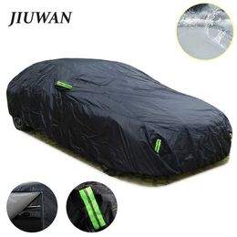 Car Covers Universal SUV/Sedan Full Car Covers Outdoor Waterproof Sun Rain Snow Protection UV Car Zipper Design Black Car Case Cover S-XXL T240509