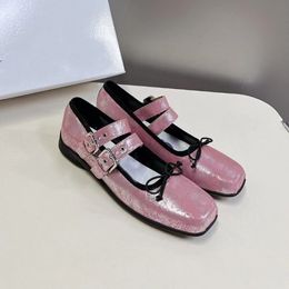 Elegant Ballet Flats Fashion Women Bow Knot Elastic Band Vintage Mary Jane Shoes New Brand Female Real Leather Loafers Footwear