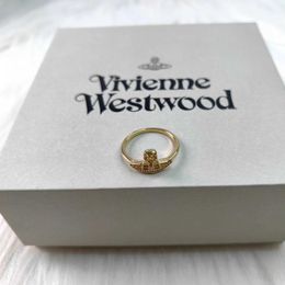 Designer Westwoods Little Saturn Floating Ring Female Classic Fashion Flat Planet Nail 2EE4