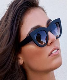 Cat eye Sun Glasses Matt black Women Men Brand Designer Cat Eye Plastic Sunglasses For Female Clout Goggles UV400G2757158