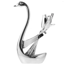 Mugs Metal Kitchen Utensils Set Swan Holder Stirring Mixing Dessert Creative Coffee Forks Kit Fruit Utensil