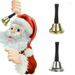 Party Supplies Christmas Hand Bell Santa Claus Jingle Bells Gold Silver School Handbell Restaurant Call Service Xmas Decoration