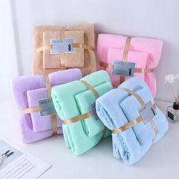 Towel TECHOME Solid Bath Set Water Absorption Quick Drying No Shedding Coral Fleece For Women Men Baby Domestic