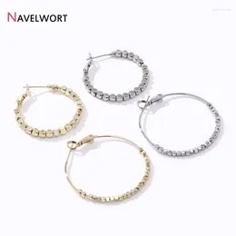 Hoop Earrings 14K-Gold Colour Little Cube Circle For Women 30/40mm Sterling Silver Needle Round Hypoallergenic Big Gold Hoops