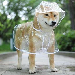 Dog Apparel Pet Puppy Transparent Rainwear Raincoat Hooded Waterproof Jacket Clothes Soft EVA Small Dogs Rain Poncho