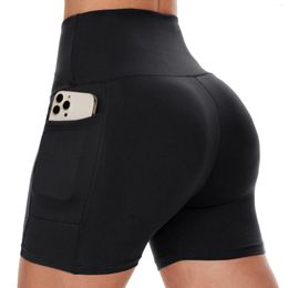 Outdoor Bags Wholesale Custom High Waisted Tummy Control Workout Yoga Shorts For Women Casual Biker With Pockets