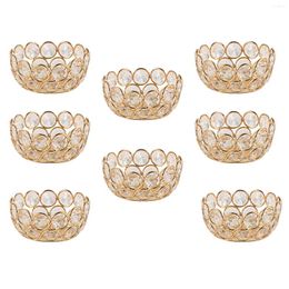 Candle Holders Gold Tea Light Set Of 8 Votive K9 Crystal Holder For Home Decor Wedding Decoration Table Centrepieces