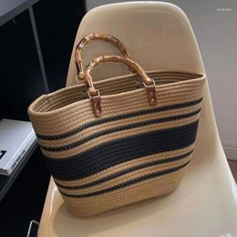 Evening Bags Women Handbag Summer Beach Bag Rattan Woven Handmade Knitted Straw Large Capacity Totes Shoulder Bohemia Q232