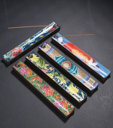 Ceramic Enamel Incense Stick Holder Burning Joss Insence Box Burner Ash Catcher Home Incense Burner ZC34775146409