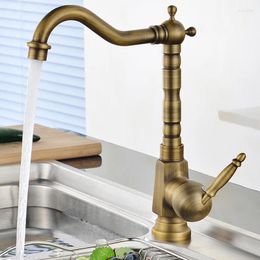Bathroom Sink Faucets European Retro Faucet All Copper American Antique Washbasin Basin And Cold Water Rotation