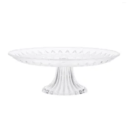 Decorative Figurines Cake Stand Footed Plate Server Transparent Fruit Serving Dish Platters Snack Tray For Shower Wedding Birthday Party