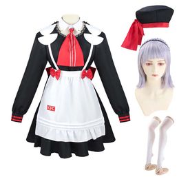 Noelle Cosplay Costume Maid Dress Uniform Full Set With Wig