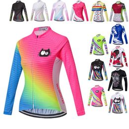 Racing Jackets Weimostar Women's Cycling Jersey Long Sleeve Autumn Bicycle Clothing Tops Breathable MTB Bike Jacket Road Cycle Wear